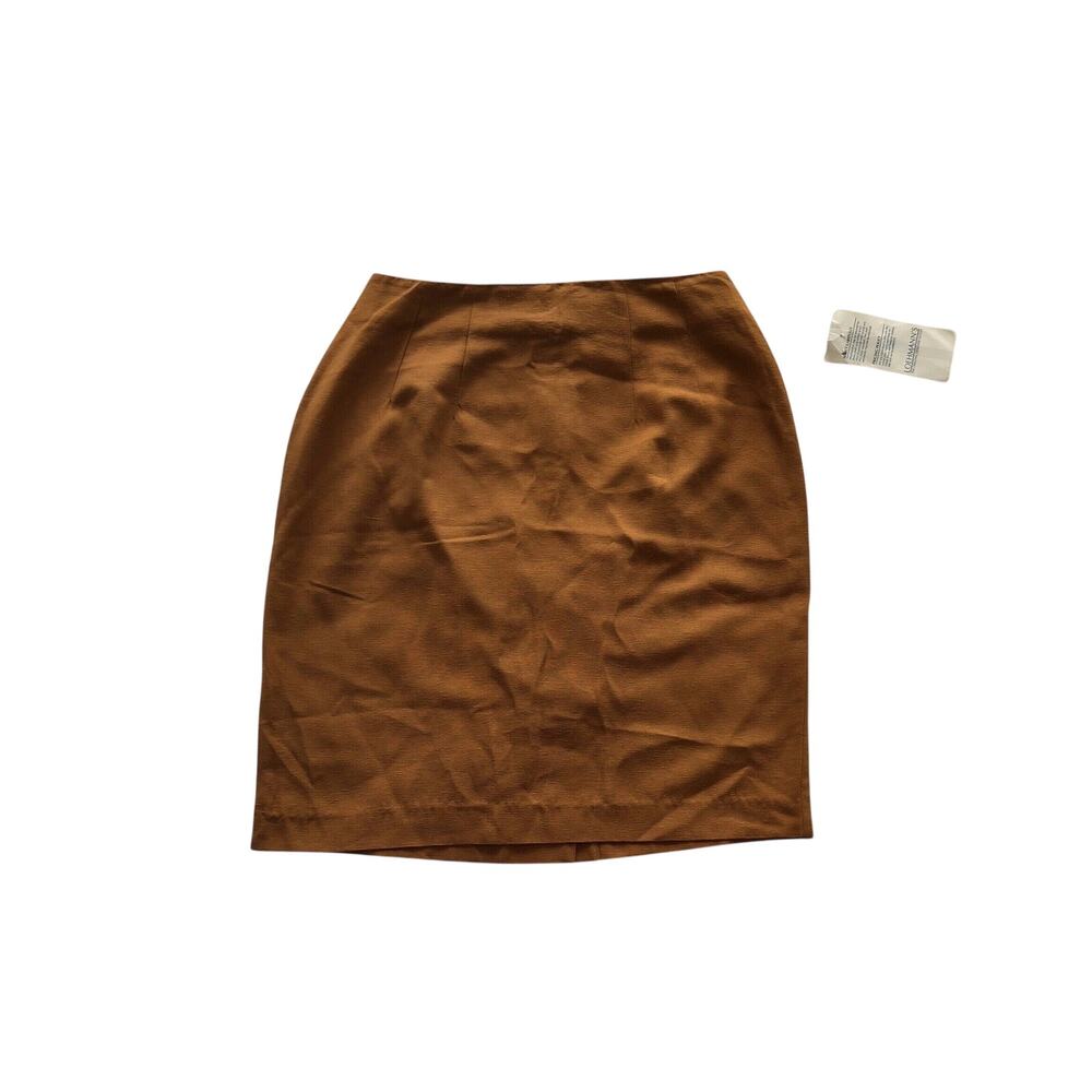 Silk Pencil Skirt Vintage Loehmanns Orange Copper Size 10 Unlined NEW